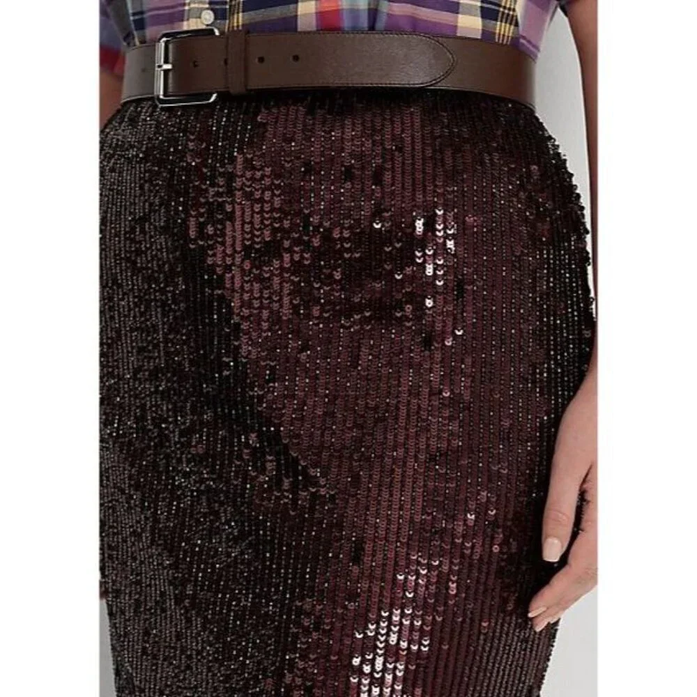 NEW! Lauren Ralph Lauren Women's 22W Sequined Tulle Pencil Skirt NWT $295 - Picture 5 of 5